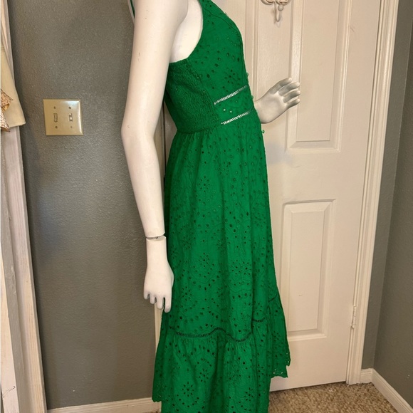 Simplee Women's Dress Green Sz M Crochet Sundress Boho Fairy VTG #113 - Picture 12 of 17